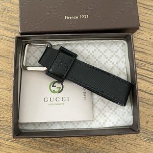 Gucci keychain black leather